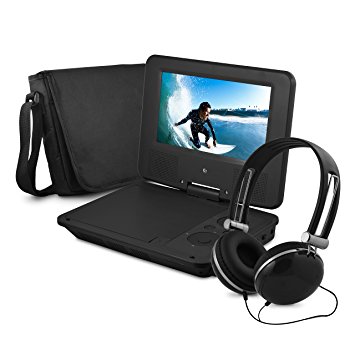 Ematic EPD707BL Portable 7-Inch DVD Player with Headphones and Bag (Black)