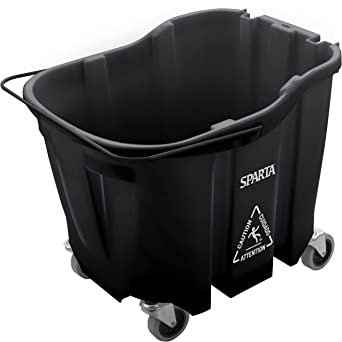 SPARTA 7690403 Omnifit Plastic Mop Bucket For Cleaning, 35 Quarts, Black