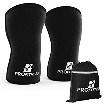 ProFitness 7MM Knee Sleeve (Pair) - Provides Ideal Supporter & Compression - Best for Squats, Deadlifts, Powerlifting, Weightlifting, CrossFit, Bodybuilding - For Both Men & Women