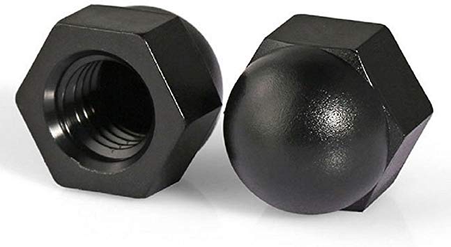 50Pcs Acorn Nuts Nylon Cap Nuts Hex Dome Head Decorative Hexagon Cap Nut (M3, Black)
