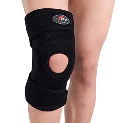 2 Springs Breathable Knee Support, Non-slip Knee Brace Sleeve Wraps with Stabilizer and Neoprene Knee Pads Protector for Running,Sports, Adjustable, Black 2238