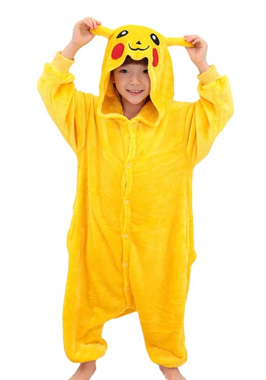 Tonwhar® Pikachu Kigurumi Costumes for Children Kids Cuddly Onesie Pajamas