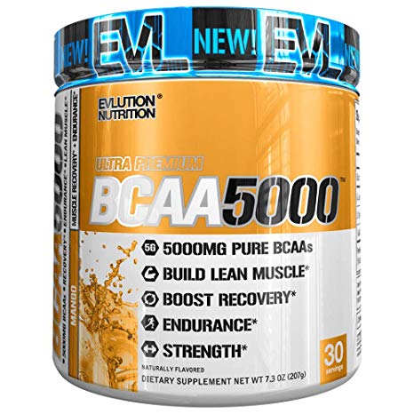 Evlution Nutrition BCAA5000 Powder 5 Grams of Branched Chain Amino Acids (BCAAs) Essential for Performance, Recovery, Endurance, Muscle Building, Keto Friendly, Zero Sugar, 30 Servings, Mango
