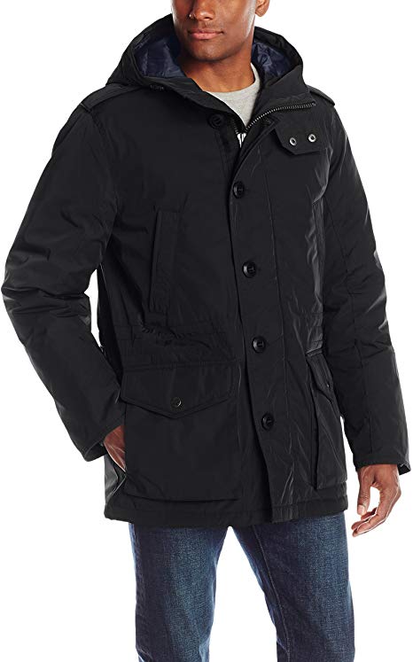 Tommy Hilfiger Men's Poly Twill Full-Length Hooded Parka