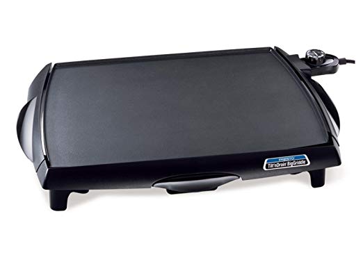 Countertop Electric Griddle in Black Finish with Slide-out Drip Tray - Made From Heavy Cast Aluminum Base and Premium Non-stick Surface with Cool-touch Handles by Presto