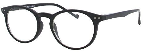 Techies Professor Style Computer Glasses featuring Techno Blue Light UV Blocking Anti-Glare and Reflection Lens No Power (Style 1 - Black w/ Spring Hinge) by Fiore