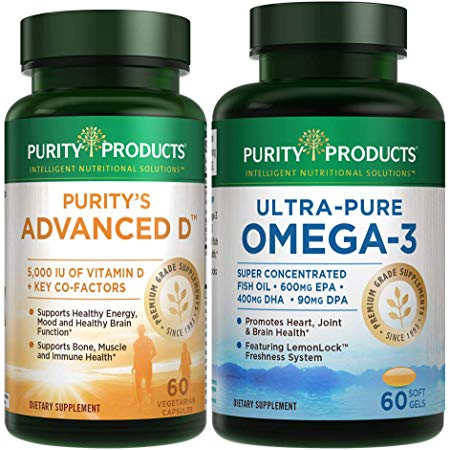 KIT - Dr. Cannell's Advanced D   Omega-3 Ultra-Pure Fish Oil from Purity Products - Advanced D is Packed with Vitamin D, Vitamin K2, Zinc, Magnesium Citrate, Boron and Taurine