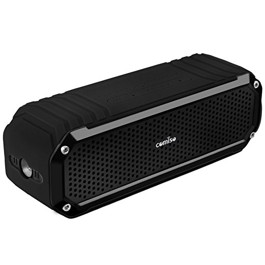 COMISO Max Audio Bluetooth 4.0 Portable Speaker with Dual 5W Drivers Advanced Bass - Jet Black