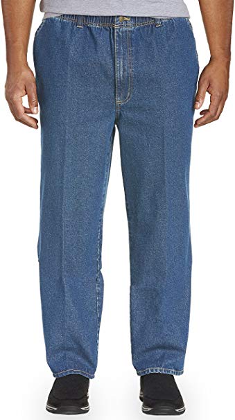 Harbor Bay by DXL Big and Tall Full Elastic-Waist Jeans - Updated Fit