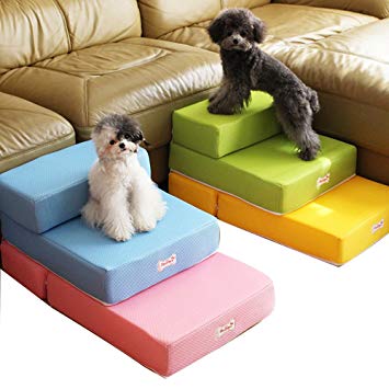 Foldable Pet Dog Cat Stairs Steps For Small Dog Breathable Mesh Dog Mat Cushion Bed Steps Ramp With Detachable Cover Pet Product