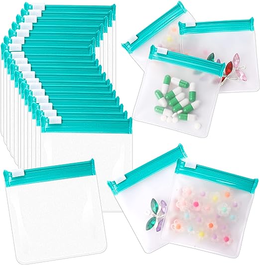 24 Pcs Travel Pill Packets Pill Pouch Bags Reusable Zippered Medicine Bag Set Self Sealing Clear Plastic Medicine Organizer with Slide Lock Monday to Sunday Pill Baggies for Pills Small Items Storage