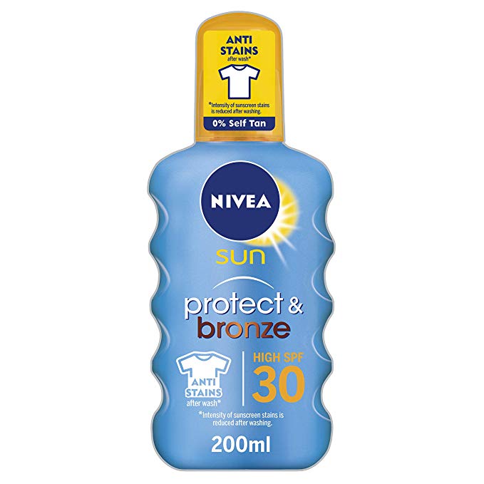 NIVEA SUN Tan Activating Suncream Spray SPF 30, Protect & Bronze, 200 ml
