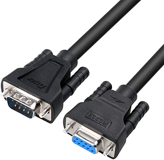 DTECH 6ft RS232 Serial Cable Extension Male to Female 9 Pin Straight Through