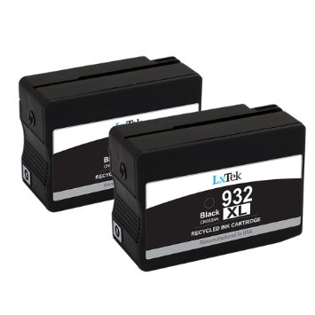 LxTek Remanufactured Ink Cartridge Replacement For HP 932XL Black (Dual Pack) CN053AN