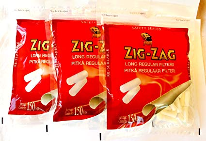 ZIG ZAG Long Regular Cigarette Filter tips - 3 x 150 filters