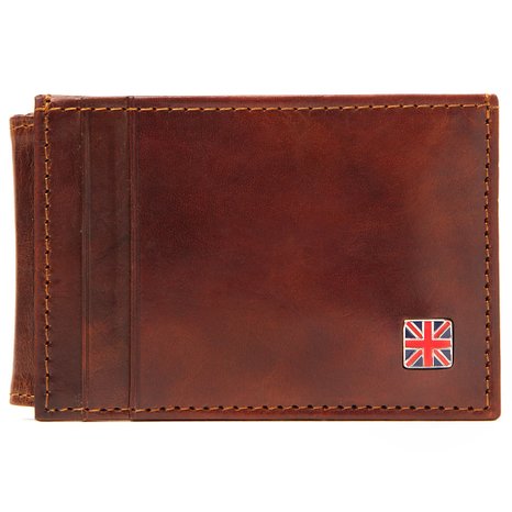 1Redplace Men's Cowhide Leather Id And Front Pocket Money Clip Wallet