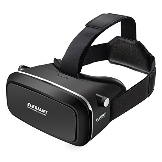 ELEGIANT 3D VR Glasse 360 Viewing Immersive Virtual Reality Glasses Google Cardboard VR Headset Compatible with 3.5-6.0 inches Android & Apple Smartphones for 3D Movies ,Video ,Games