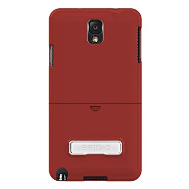 Seidio SURFACE Case with Metal Kickstand for  Samsung Galaxy Note 3 - Retail Packaging - Garnet Red