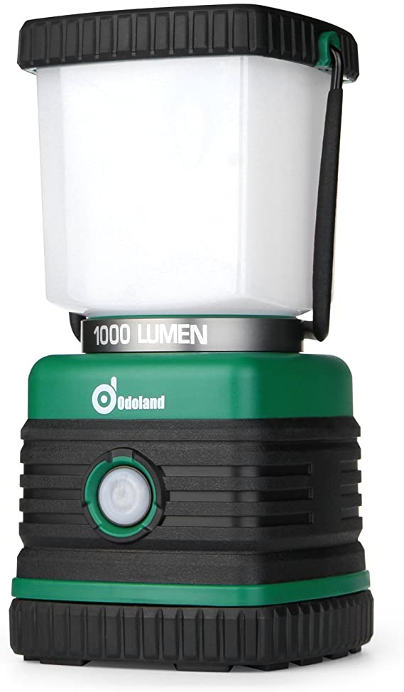 Odoland Outdoor LED Camping Lantern,1000lm, Battery Powered Camp Lamp of 4 Light Modes, Water Resistant Camping Lights for Camping, Hiking, Fishing, Outdoor & Emergency