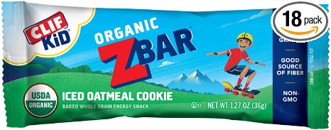 CLIF Kid ZBAR - Organic Energy Bar - (Iced Oatmeal Cookie), 1.27 OZ, Pack of 18