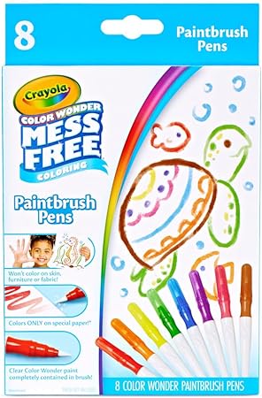 Crayola Color Wonder Paintbrush Pens, Mess Free Paint Set for Kids, 8ct Refill, 3