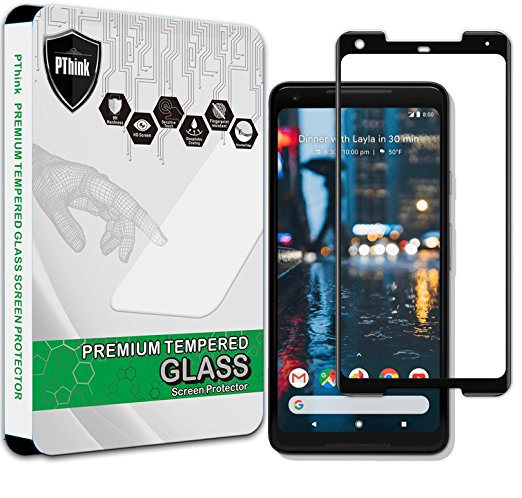 Google Pixel 2 XL Screen Protector Glass, PThink 3D Curved Full Screen Coverage Tempered Glass Screen Protector for Google Pixel 2 XL