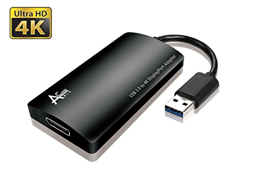 Ableconn USB3DP4KB USB 3.0 to DisplayPort 4K UHD (Ultra HD) Video Graphics Adapter up to 3840x2160 (DisplayLink DL-5500) - USB External 4K UHD Multi-Monitor Graphics Adapter