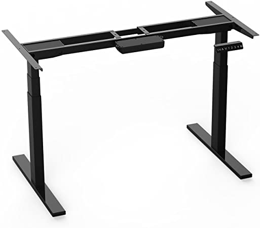 AIMEZO Smart Adjustable Electric Standing Desk Frame Dual Motor 3 Tiers Legs Stand Up Desk Ergonomic WorkStation Home Office Desk Base(Black)