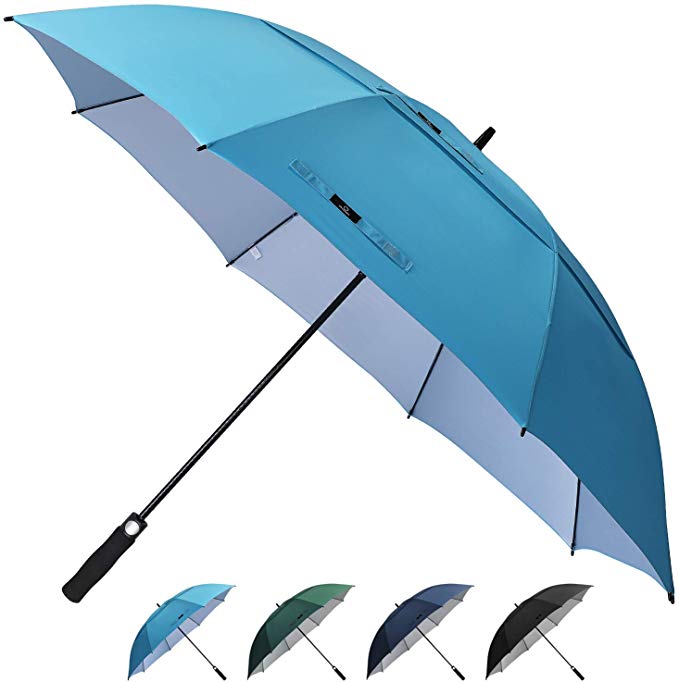 Prospo 62/68 inch Golf Umbrella UV Protection Auto Open Large Windproof Stick Vented Sun Rain Umbrellas