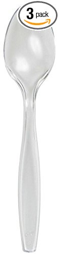 50-Count Touch of Color Premium Plastic Spoons, Clear