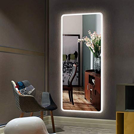 Hans&Alice Large 65"x22" LED Full Length Backlit Mirror- Oversized Rectangle Dressing Mirror with Touch Button (LED)