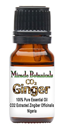 Miracle Botanicals CO2 Extracted Ginger Essential Oil - 100% Pure Zingiber Officinale - 10ml or 30ml Sizes - Therapeutic Grade 10ml