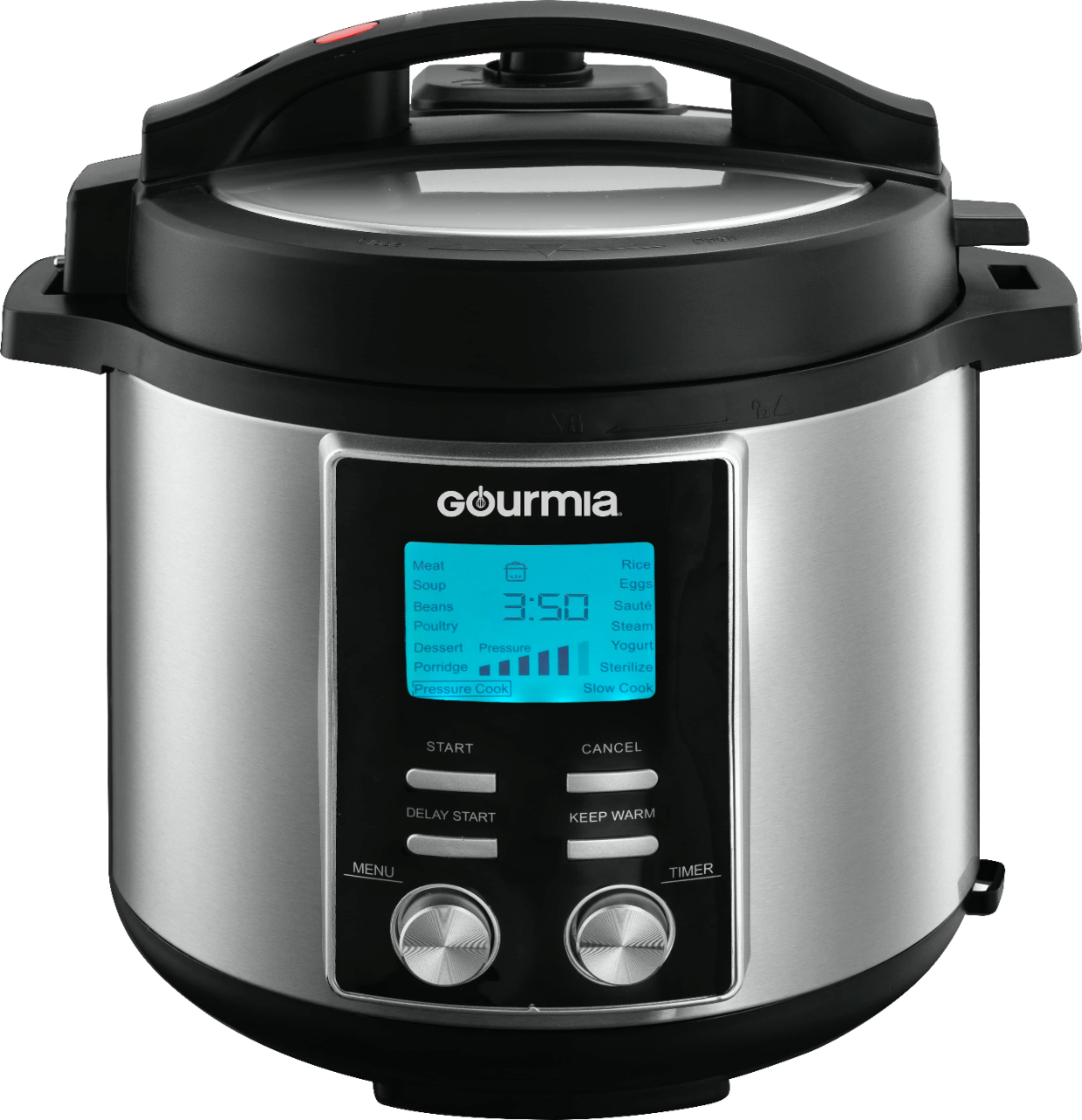 Gourmia - 6-Quart Pressure Cooker - Stainless Steel