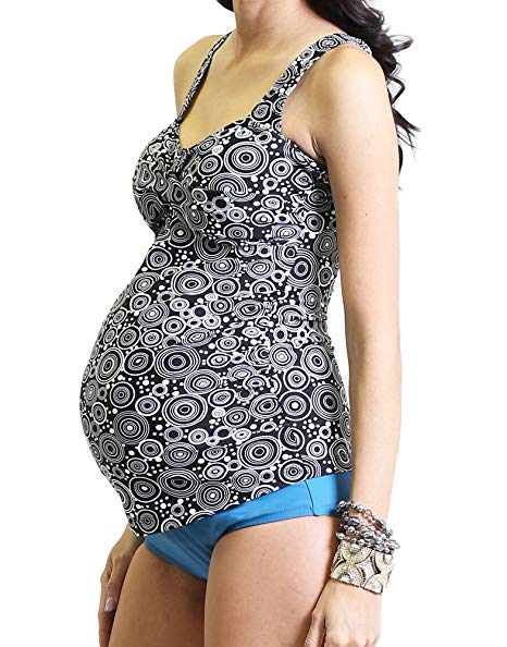 Oceanlily Twist Front Maternity Swimwear-Pregnancy Swimsuits-Bathing Suit-Maternity Tankini Top