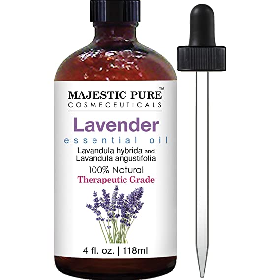 Majestic Pure Lavender Oil, Natural, Therapeutic Grade, Premium Quality Blend of Lavender Essential Oil, 4 fl. Oz