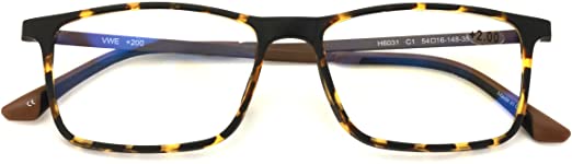 TR90 /w Flexible Titanium B Rectangle Reading Glasses - AR Anti-Reflective Coating - Computer