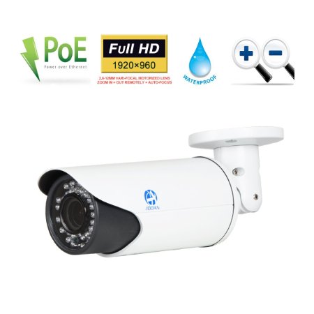 JOOAN 705NRB-Z-P 1.3MP 960P Network HD Security IP Camera with POE and 2.8-12mm Varifocal Zoom Len for Outdoor/Indoor Bullet Surveillance Camera