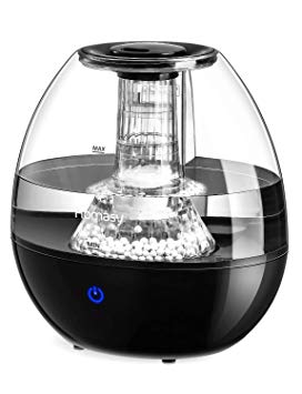 Homasy Humidifier, Top-fill Humidifier with Maifan Stones, Last Up to 24 Hours Super Quiet Ultrasonic Cold Mist Humidifiers with Auto Shut-Off Protection for Home Bedroom Baby