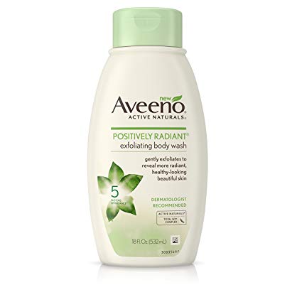 Aveeno Positively Radiant Exfoliating Body Wash, 18 Fl. Oz (Pack of 3)