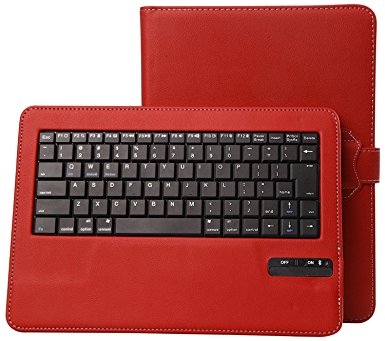 KuGi Asus Zenpad Z10 ZT500KL keyboard case, Ultra Lightweight Stand Portfolio cover case with Detachable Bluetooth Keyboard for Asus Zenpad Z10 ZT500KL Verizon /3S 10 Z500M 9.7-Inch tablet (Red)