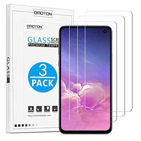 OMOTON Tempered Glass Screen Protector Designed for Samsung Galaxy S10e [5.8 inch]- High Definition Screen Protector for Samsung Galaxy S10e 2019 released [3 Pack], Not Full Coverage