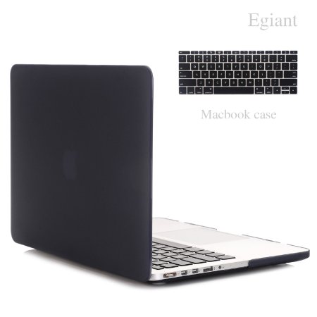 Egiant- Apple Macbook Pro 15/15.4 Inch (A1425/A1502) New Case - Rubberized Hard Shell Protective Case with Soft Keyboard Cover Skin For Macbook Pro 15/15.4 Inch With Retina Display(Black)