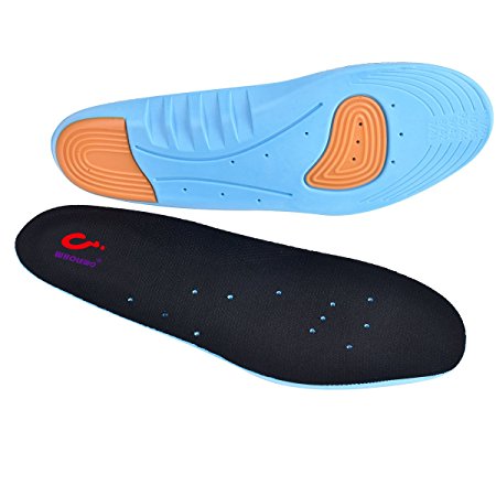 WHOLEWO Shoes Insoles, Tailbone Pain Cushion, Shock Absorption, Diabetic Inserts for Men and Women