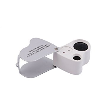 30X 60X Double-Multiple Glass Jeweler Jeweler's Jewelry Magnifier Magnifying Double Loupe Loop with LED Light by FireKingdom