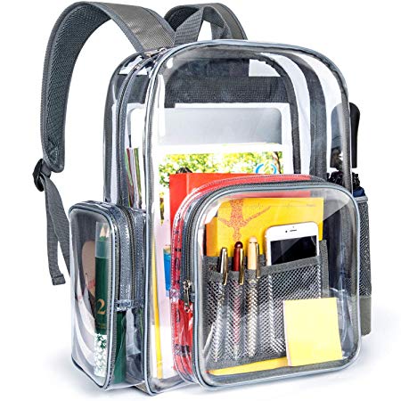 Packism Clear Backpack, Heavy Duty Clear Backpack for Adults with Reinforced Straps Student Book Bag Transparent Backpack for School, Security, Stadiums, Work