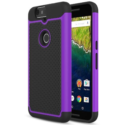 MoKo Nexus 6P Case - Anti Drop Hard Polycarbonate  Silicone Protector Bumper Cover for Google Nexus 6P by Huawei 57 Inch Smartphone 2015 PURPLE Not Fit Nexus 6 2014 Version