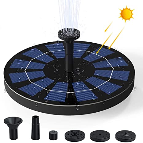 Ankway Pompa per Fontana Solare per Bagno di Uccelli, Pompa per Fontana Solare da 2,5 W di Nuova Generazione Sommergibile con Batteria per Piscina Esterna, Giardino, Stagno, Circolazione Dell'acqua