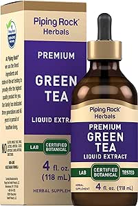 Piping Rock Green Tea Extract Liquid | 4 Fl Oz | Premium Herbal Supplement | Vegetarian | Alcohol Free | Non-GMO, Gluten Free