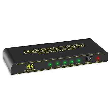FarSail 1 in 4 out HDMI Audio Splitter, Supports 2K x 4K 1080P and 3D