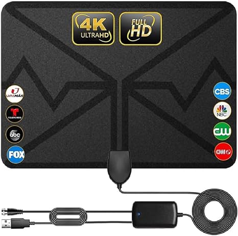 Digital Antenn,TV AntennaDigital Antenna for TV Support 4K 1080p Antenna TV HD IndoorAmplified HD Digital TV Antenna Long 250  Miles Range,Signal Booster 16.4FT Coax HDTV Cable(Black)